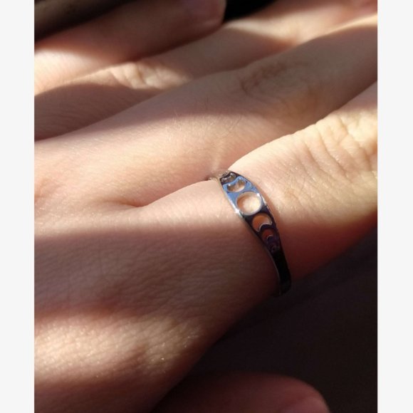 🔮 2 for $40 🔮 Moon Phases Minimalist Dainty Stainless Steel Ring - 7 - Picture 5 of 7